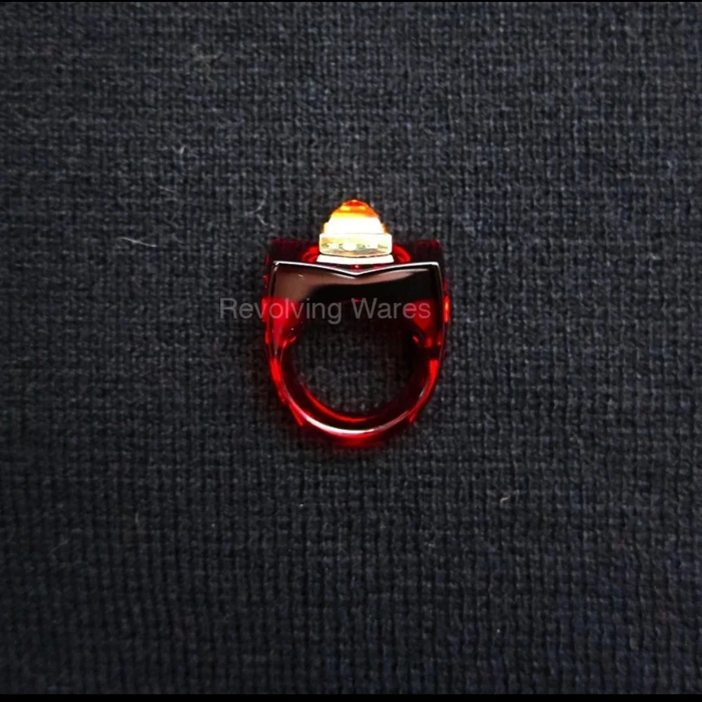Baccarat Guet Apens 18k Gold Ruby Crystal Citrine Size 5 or 49 Preowned - Picture 5 of 10